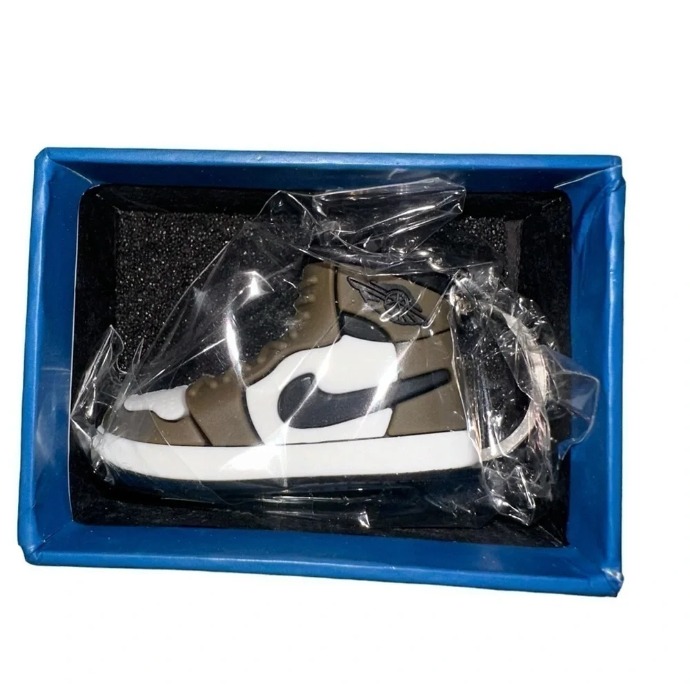Air Jordan 1 High Top Nike Key Chain/ Bag Charm Grey, Black & White Comes w/box